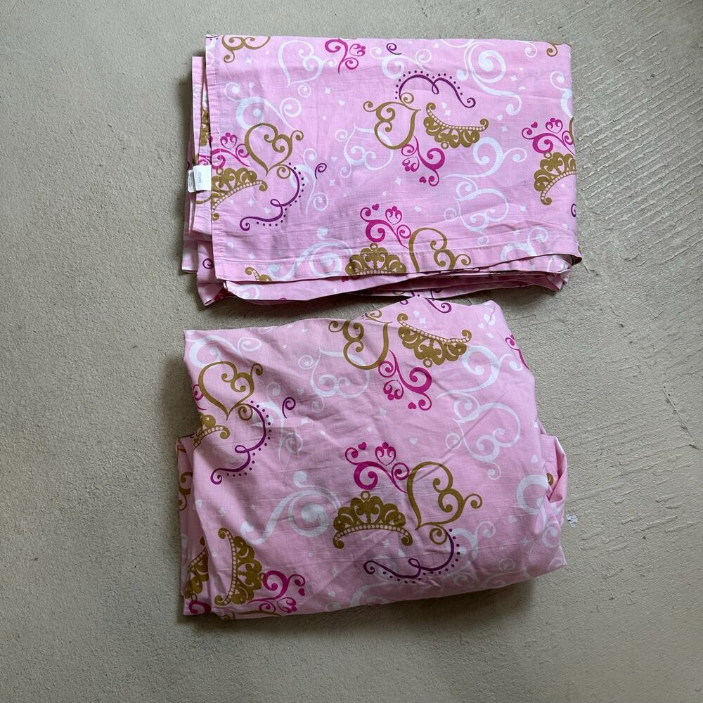 Disney Princess Crown Bed Sheets Size Full